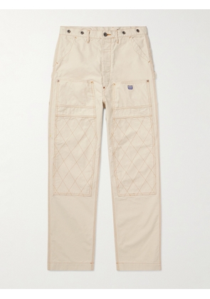 KAPITAL - Lumber Straight-Leg Embroidered Cotton-Canvas Cargo Trousers - Men - Neutrals - 1