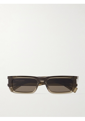 SAINT LAURENT - New Wave Rectangular-Frame Acetate Sunglasses - Men - Brown