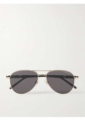 Montblanc - Meisterstück Aviator-Style Gold-Tone Acetate Sunglasses - Men - Gold