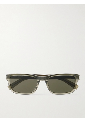 SAINT LAURENT - New Wave Rectangular-Frame Acetate Sunglasses - Men - Green