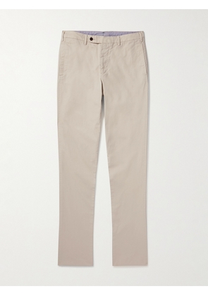 Sid Mashburn - Slim-Fit Straight-Leg Garment-Dyed Cotton-Twill Trousers - Men - Neutrals - UK/US 30
