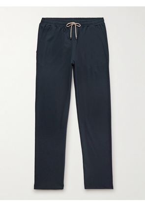 Zimmerli - Straight-Leg Cotton-Blend Piqué Drawstring Trousers - Men - Blue - S