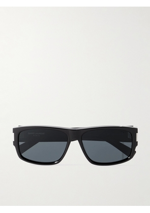 SAINT LAURENT - New Wave Rectangular-Frame Acetate Sunglasses - Men - Black