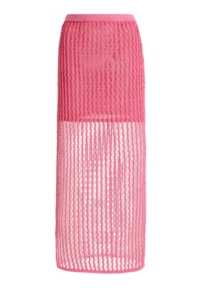 SIMKHAI - Exclusive Odie Crocheted Cotton-Blend Midi Skirt - Pink - L - Moda Operandi
