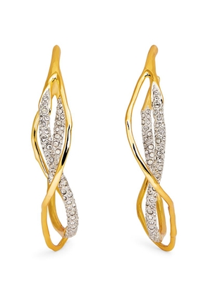 Alexis Bittar Gold-Plated Pavé Crystal Intertwined Hoop Earrings