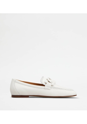 Tod's - Kate Loafers in Leather, WHITE, 39.5 - Shoes