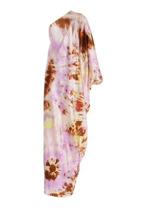 Silvia Tcherassi - Exclusive Inu One-Shoulder Tie-Dyed Stretch-Silk Maxi Dress - Purple - S - Moda Operandi