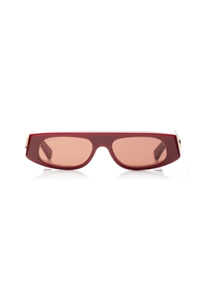Gucci - Square-Frame Recycled Acetate Sunglasses - Red - OS - Moda Operandi