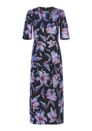 Markarian - Gladys Hibiscus Brocade Midi Dress - Floral - US 10 - Moda Operandi