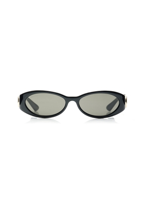 Gucci - Oval-Frame Bio-Nylon Sunglasses - Black - OS - Moda Operandi