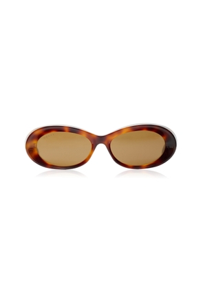 Gucci - Oval-Frame Bio-Nylon; Acetate Sunglasses - Brown - OS - Moda Operandi