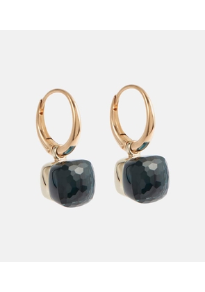 Pomellato Nudo 18kt rose gold and white gold earrings with blue topaz