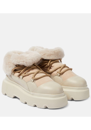 Inuikii Shearling-trimmed leather ankle boots