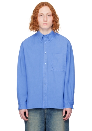 Solid Homme Blue Patch Pocket Shirt