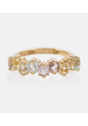 Suzanne Kalan Pastel Rainbow 14kt gold ring with sapphires