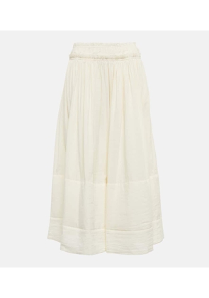 Tory Burch Cotton and linen midi skirt