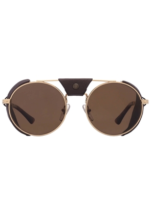 Persol Polarized Brown Round Unisex Sunglasses PO2496SZ 114057 52