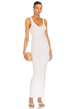 Enza Costa Silk Rib Ankle Length Tank Dress in White - White. Size L (also in M, S).