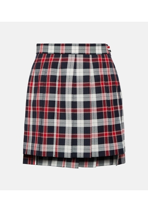 Thom Browne Pleated wool-blend miniskirt