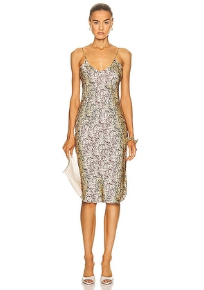 NILI LOTAN Short Cami Dress in Fall Leaf Print - Brown. Size S (also in ).