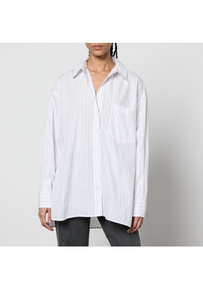 Anine Bing Chrissy Striped Cotton-Poplin Shirt - M
