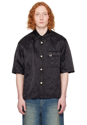 Solid Homme Black Garment-Dyed Shirt
