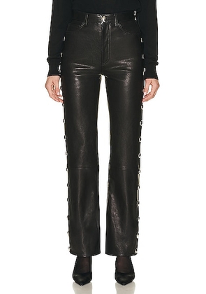 KHAITE Danielle Leather Stud Pant in Black - Black. Size 2 (also in ).