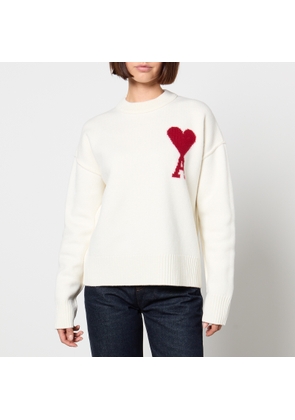 AMI De Coeur Logo-Intarsia Wool Sweatshirt - M