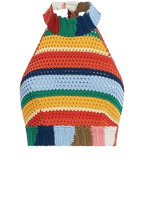 Marni x No Vacancy Inn Crochet Halter Top in Multicolor - Orange. Size 44 (also in ).