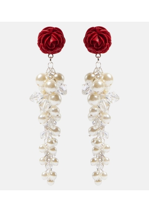 Magda Butrym Rosedrop embellished sterling silver drop earrings