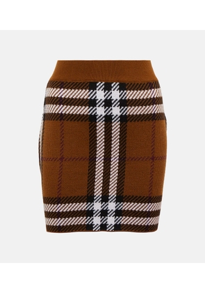 Burberry Checked jacquard wool miniskirt