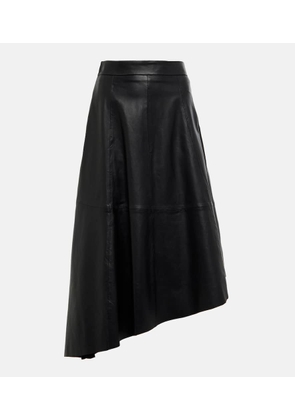 Polo Ralph Lauren Asymmetric leather midi skirt