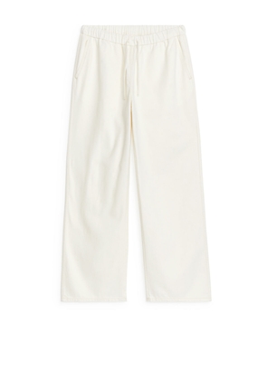Drawstring Denim Trousers - White