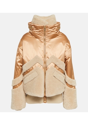 Bogner Milia shearling-paneled down ski jacket