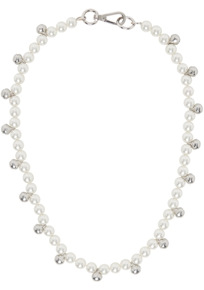 Simone Rocha White Bell Charm & Pearl Necklace