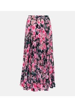 Christopher Kane Floral high-rise pleated midi skirt