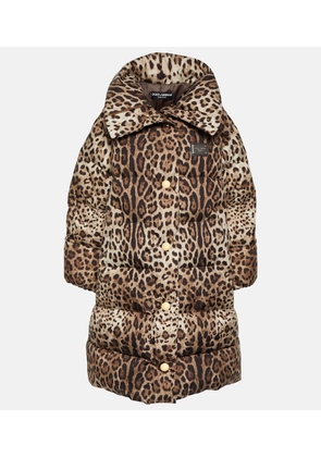 Dolce&Gabbana Leopard-print puffer coat