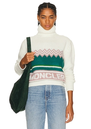 Moncler Turtleneck Sweater in Off White Print - White. Size L (also in M, S, XS).