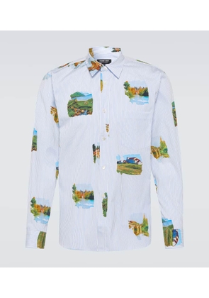 Comme des Garçons Homme Deux Pinstripe printed cotton Oxford shirt