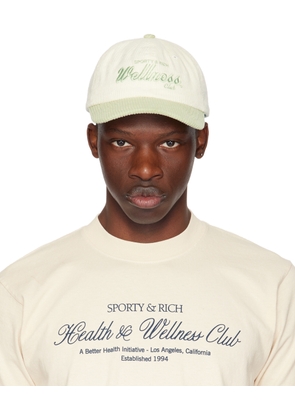 Sporty & Rich White & Green Draft Cap