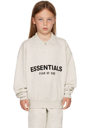 Fear of God ESSENTIALS Kids Off-White Logo Long Sleeve Polo