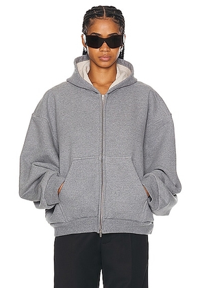 Balenciaga Boxy Zip Up Hoodie in Heather Grey & White - Grey. Size M (also in S).
