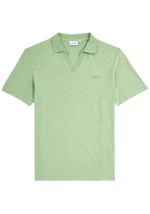 Calvin Klein Logo Cotton-blend Polo Shirt - Light Green - M