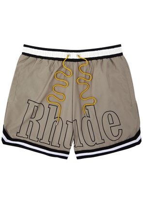Rhude Logo-print Shell Swim Shorts - Khaki - L