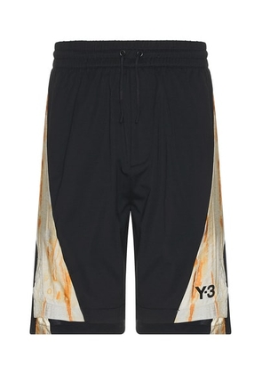 Y-3 Yohji Yamamoto Rust Dye Shorts in Black & Camo - Black. Size L (also in M, S, XL/1X).