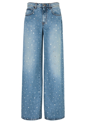 Giuseppe DI Morabito Crystal-embellished Wide-leg Jeans - Blue - W27 (W27 / UK8-10 / S)