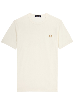 Fred Perry Logo-embroidered Cotton T-shirt - Ecru