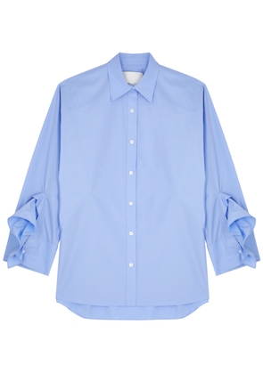 3.1 Phillip Lim Ruffle-trimmed Cotton-blend Poplin Shirt - Blue - M (UK12 / M)