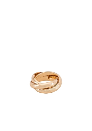 Ettika Layered Ring in Metallic Gold. Size 6.
