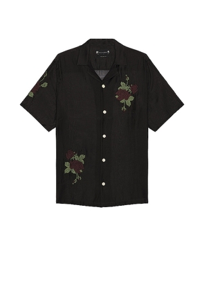 ALLSAINTS Wildrose Short Sleeve Shirt in Black. Size S.